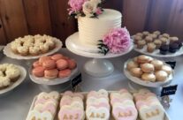 Pink and gold sweet table