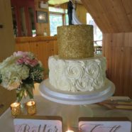gold sprinkles wedding cake