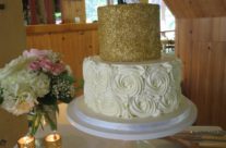gold sprinkles wedding cake