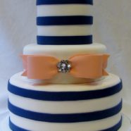 Navy and Coral cake