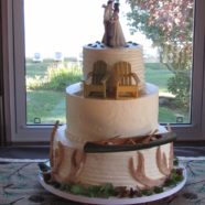 Cottage country wedding cake