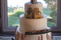 Cottage country wedding cake