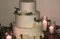 Classic white wedding cake
