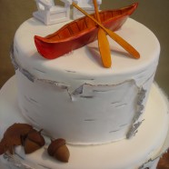 Muskoka chairs wedding cake